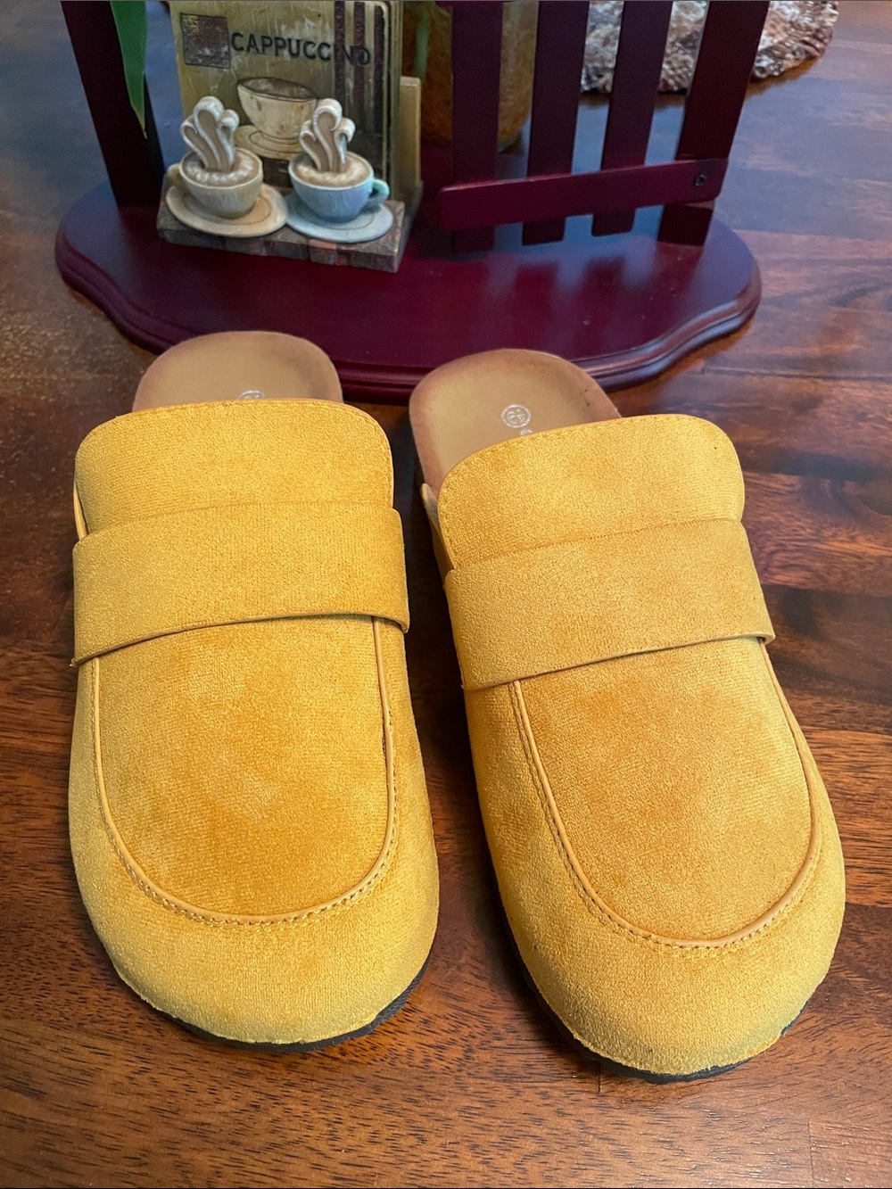 WEEBOO Suede Penny Loafers Women’s 6.5 Mustard Yellow *flaws* - Picture 2 of 6